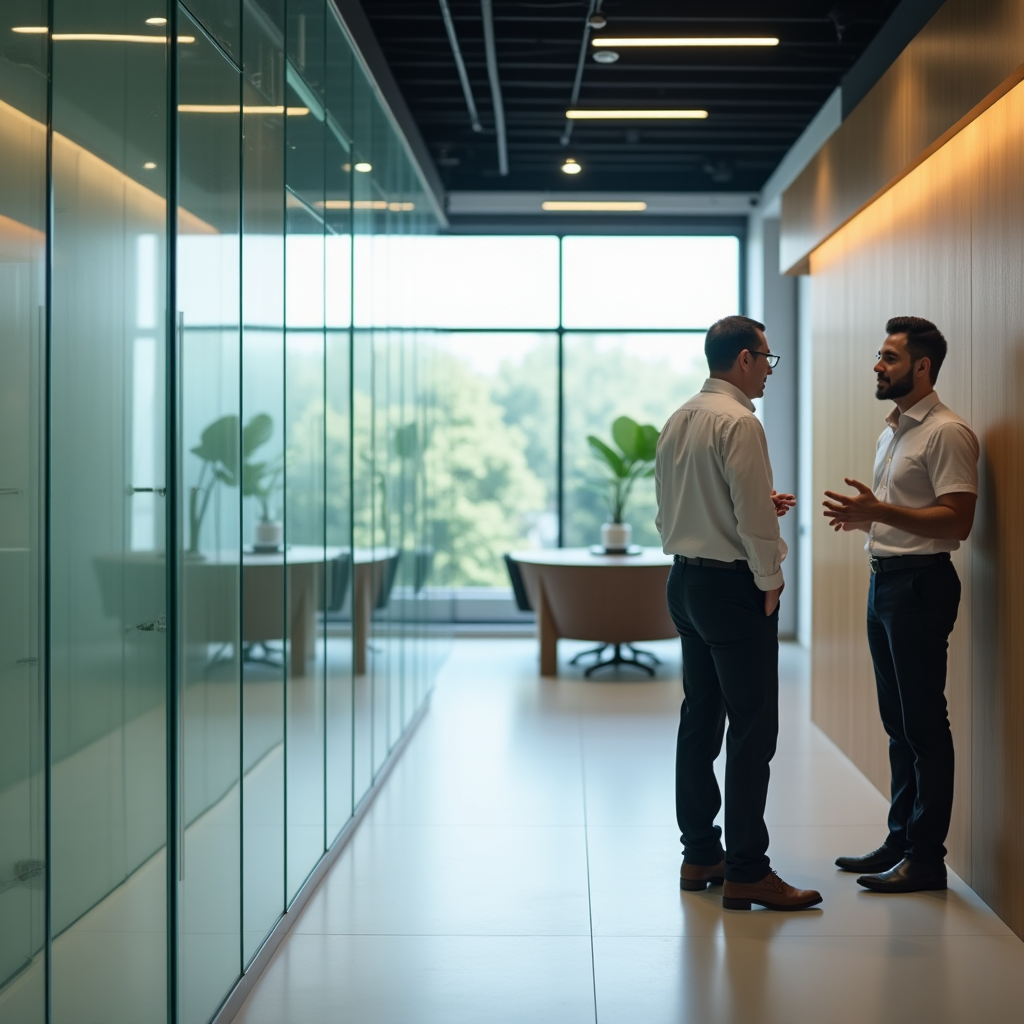 Image of professional advice on glass selection, with an expert explaining to a 