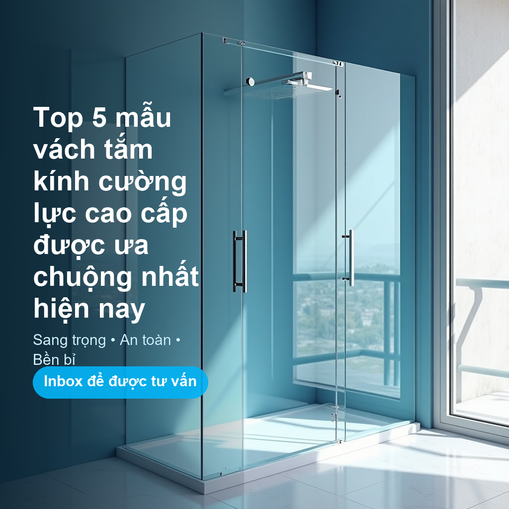 Top 5 mẫu vách tắm kính cường lực cao cấp được ưa chuộng nhất hiện nay