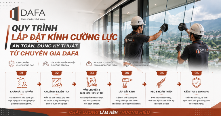 Quy Trình Lắp Đặt Kính Cường Lực An Toàn, Đúng Kỹ Thuật Từ Chuyên Gia DAFA Glass