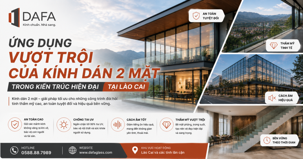 Ứng Dụng Vượt Trội Của Kính Dán 2 Mặt Trong Kiến Trúc Hiện Đại Tại Lào Cai