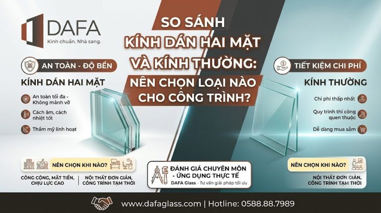 So Sánh Kính Dán Hai Mặt Và Kính Thường: Nên Chọn Loại Nào Cho Công Trình?