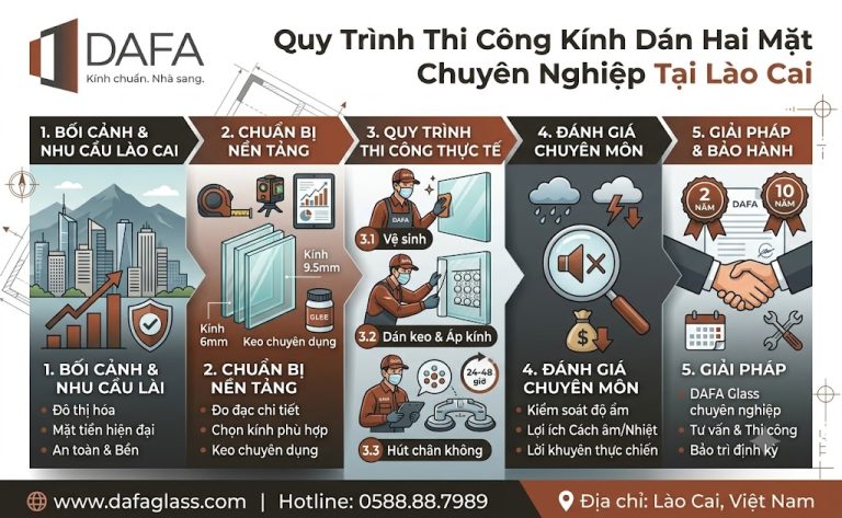 Quy Trình Thi Công Kính Dán Hai Mặt Chuyên Nghiệp Tại Lào Cai