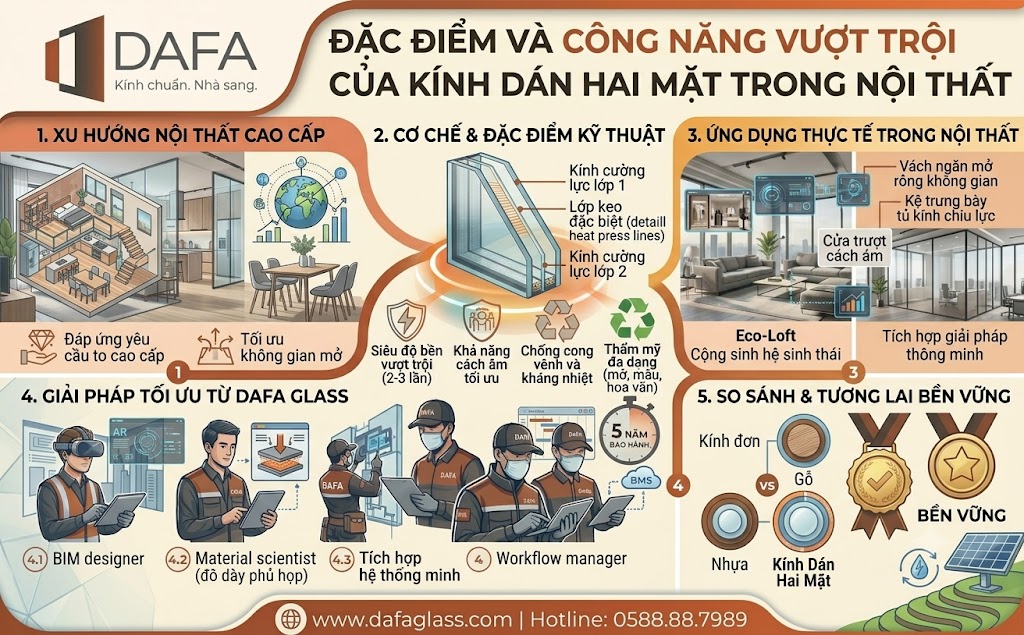 Đặc Điểm Và Công Năng Vượt Trội Của Kính Dán Hai Mặt Trong Nội Thất
