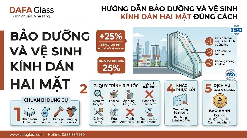 Hướng Dẫn Bảo Dưỡng Và Vệ Sinh Kính Dán Hai Mặt Đúng Cách